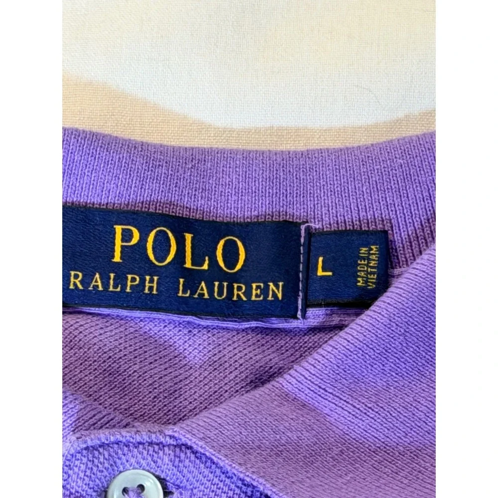 Polo Ralph Lauren Mens Large Purple Short Sleeve Cotton Pique Pony Logo Shirt